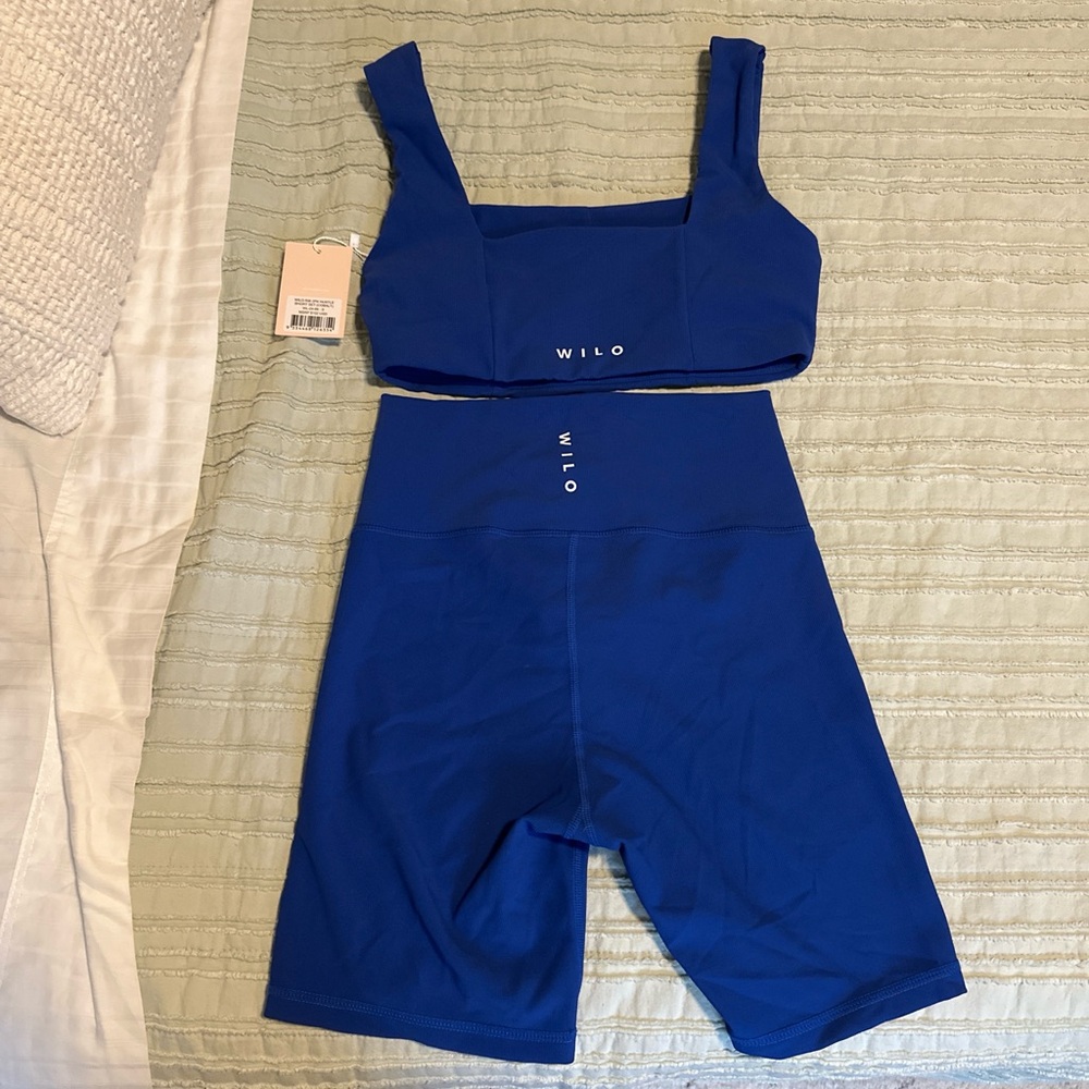 WILO the Label Cobalt Blue Ribbed Workout Set (NWT) - Picture 2 of 2